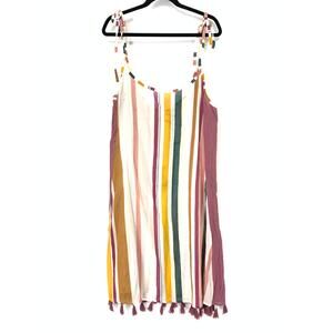 Quagga Dress Green Label Women's O/S Organic Cotton Striped Mini Multicolor NWT